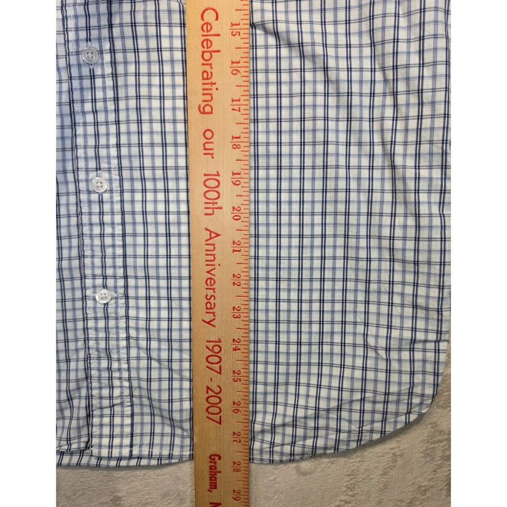 Timberland Mens Plaid Short Sleeve Button Down Shirt Blue White Sz M‎ - Picture 6 of 7